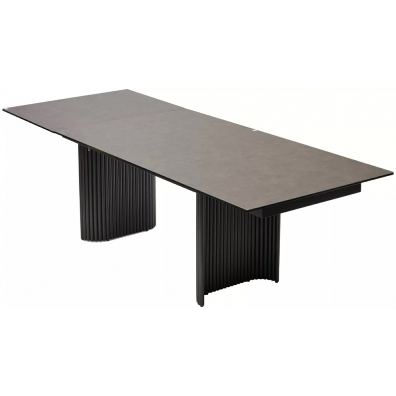 Керамический стол Ragnar 180 керамика 1697 коричневая кожа / темно-серый