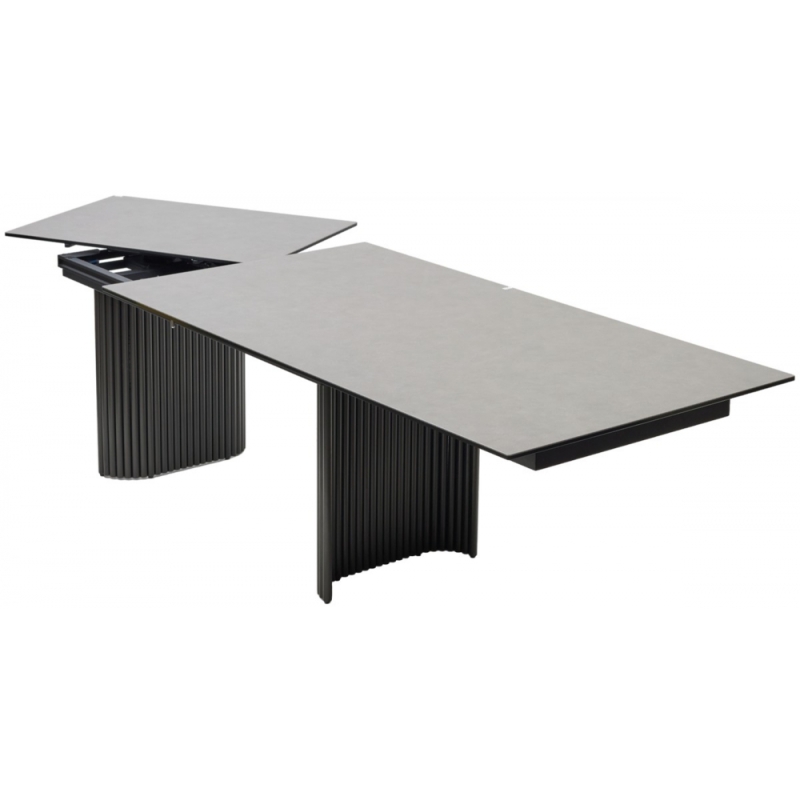 Керамический стол Ragnar 180 керамика 1699 серая кожа / темно-серый