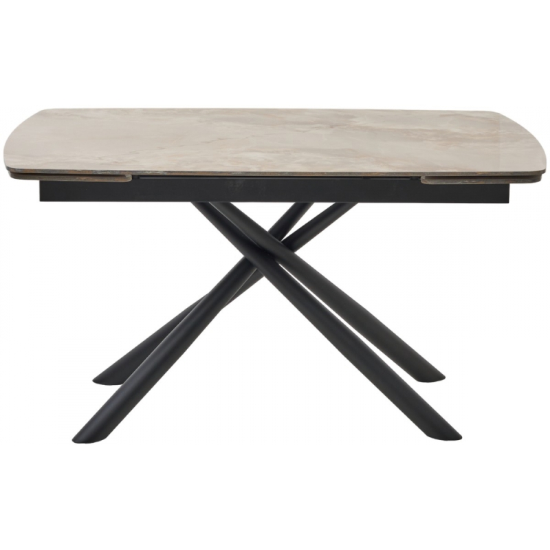 Керамический стол Rivoli 140 gloss amber jade solid ceramic / black