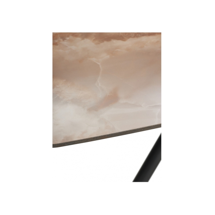 Керамический стол Rivoli 140 gloss amber jade solid ceramic / black