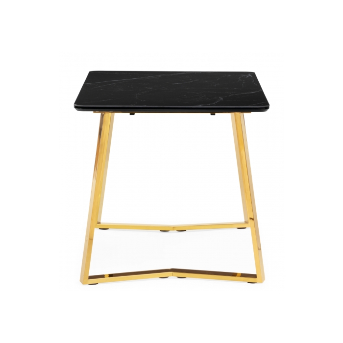Керамический стол Селена 1 140х80 черный мрамор / золото
