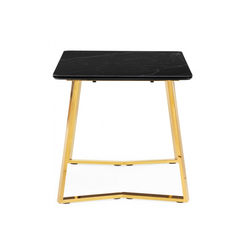 Керамический стол Селена 1 140х80 черный мрамор / золото