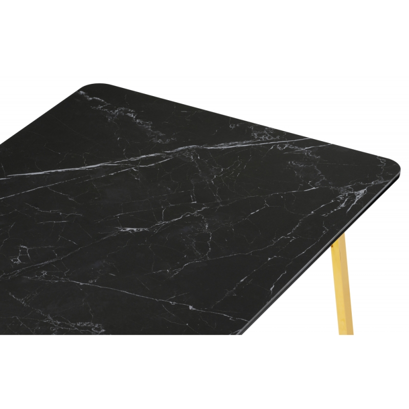 Керамический стол Селена 1 140х80 черный мрамор / золото