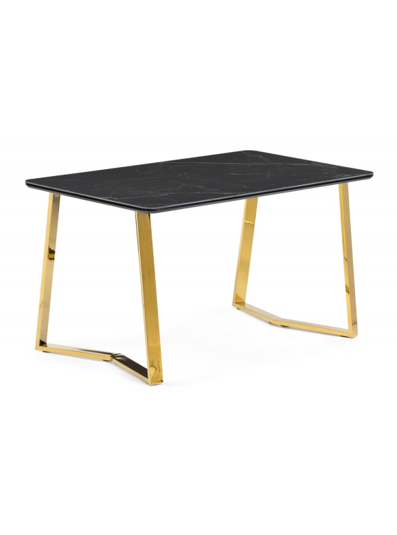Керамический стол Селена 1 160х90 черный мрамор / золото