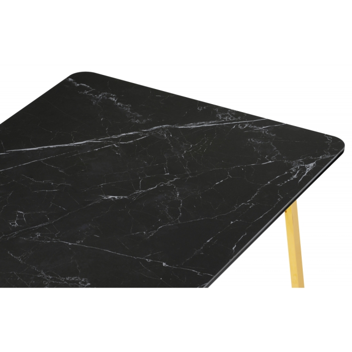 Керамический стол Селена 1 160х90 черный мрамор / золото