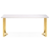 Керамический стол Селена 1 180х90х77 белый мрамор / золото