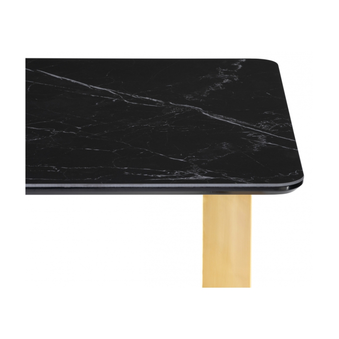 Керамический стол Селена 2 140х80 черный мрамор / золото