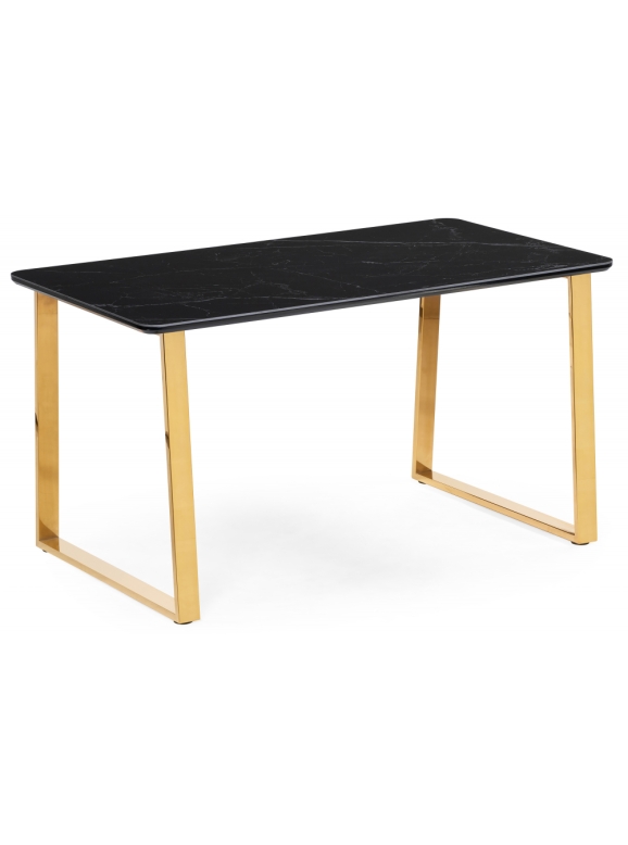 Керамический стол Селена 2 160х90 черный мрамор / золото