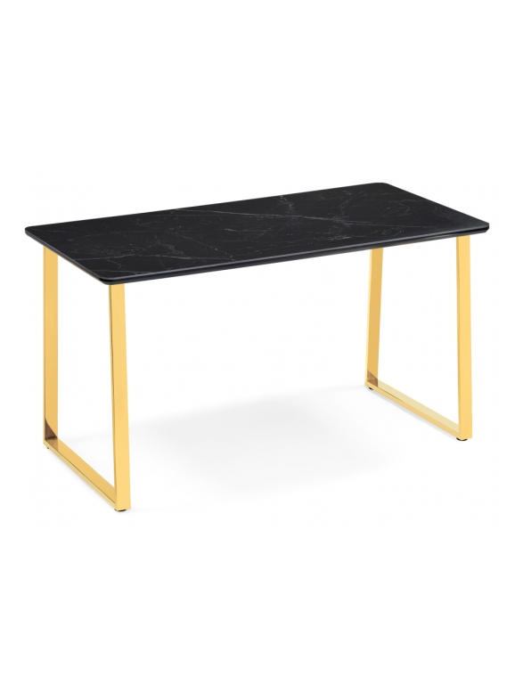 Керамический стол Селена 2 180х90 черный мрамор / золото