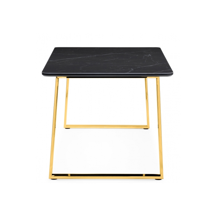 Керамический стол Селена 2 180х90 черный мрамор / золото