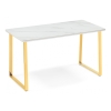 Керамический стол Селена 2 180х90х77 белый мрамор / золото