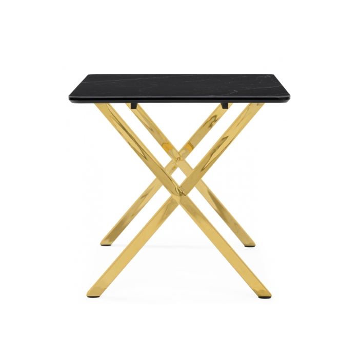 Керамический стол Селена 3 140х80 черный мрамор / золото