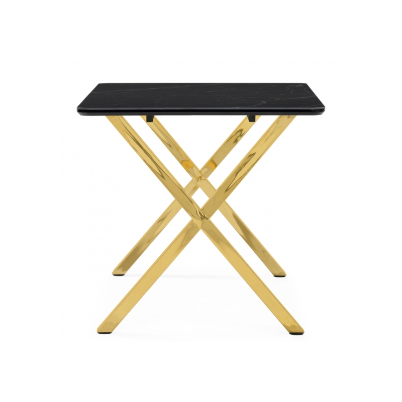 Керамический стол Селена 3 140х80 черный мрамор / золото