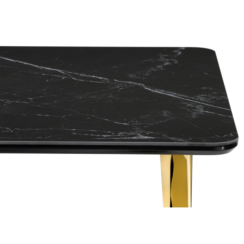 Керамический стол Селена 3 140х80 черный мрамор / золото