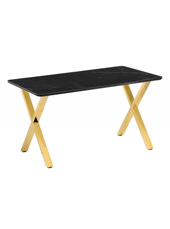 Керамический стол Селена 3 160х90 черный мрамор / золото