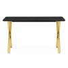 Керамический стол Селена 3 160х90 черный мрамор / золото