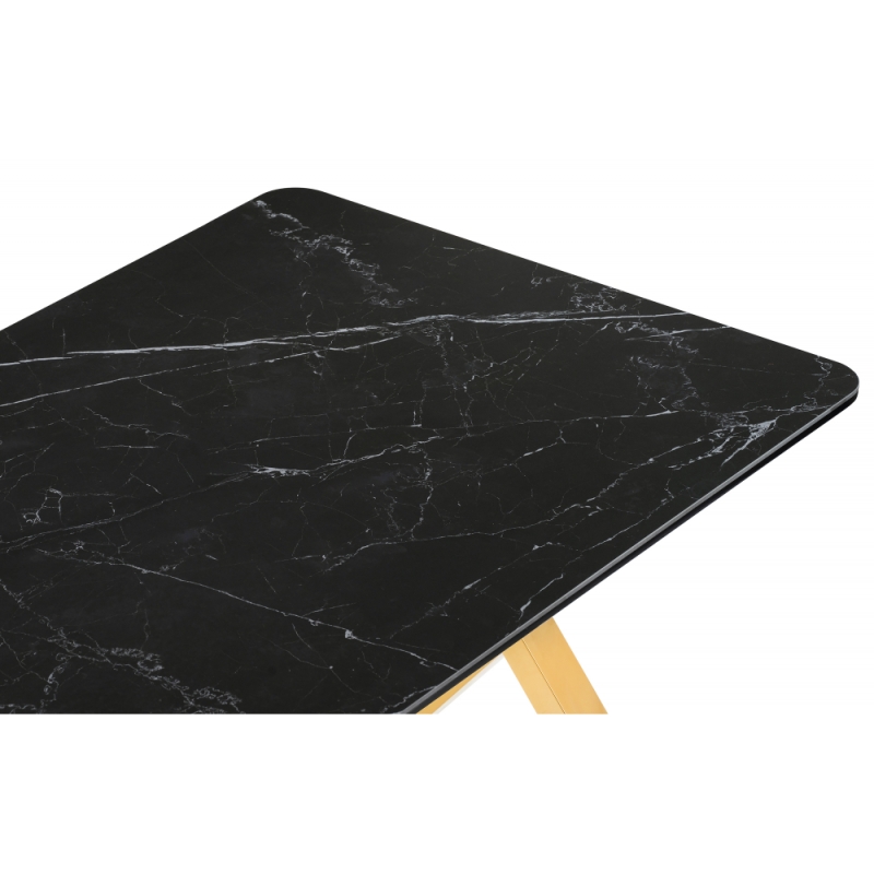 Керамический стол Селена 3 160х90 черный мрамор / золото