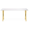 Керамический стол Селена 3 180х90х77 белый мрамор / золото