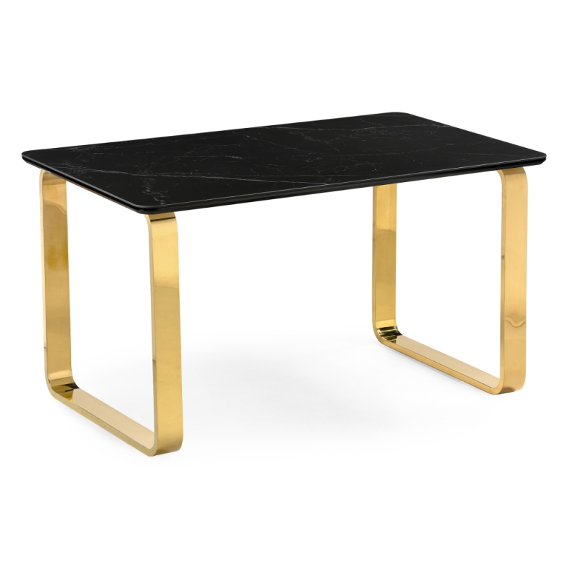 Керамический стол Селена 4 160х90 черный мрамор / золото