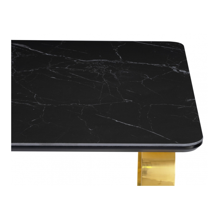 Керамический стол Селена 4 160х90 черный мрамор / золото