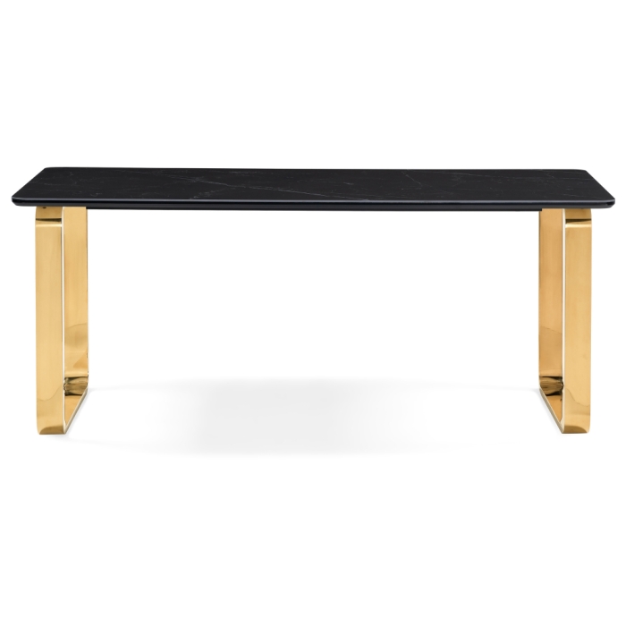 Керамический стол Селена 4 180х90 черный мрамор / золото
