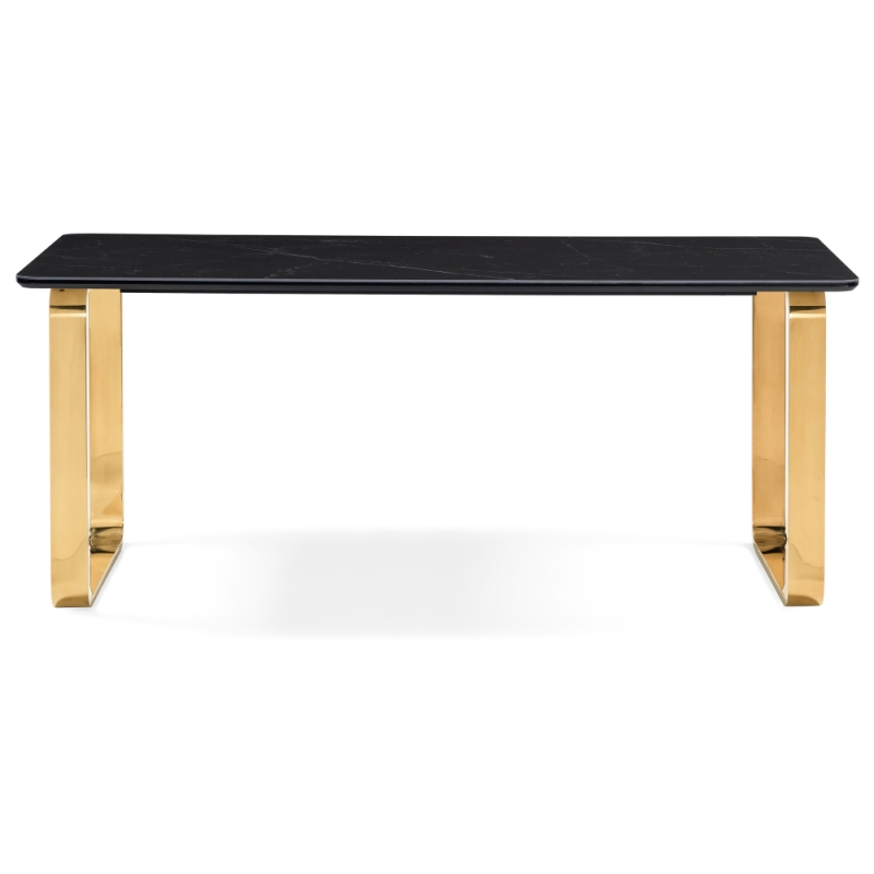 Керамический стол Селена 4 180х90 черный мрамор / золото
