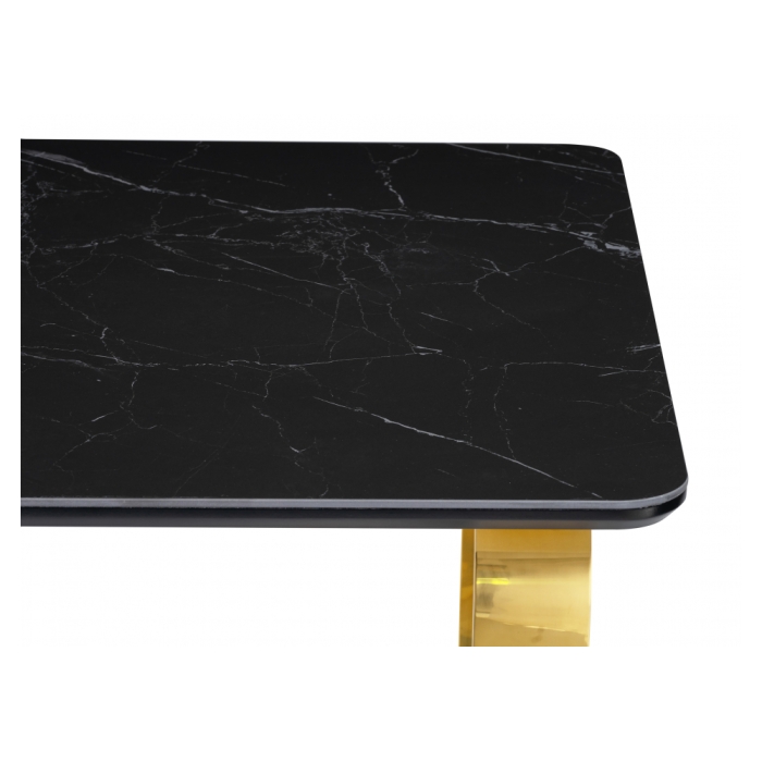 Керамический стол Селена 4 180х90 черный мрамор / золото