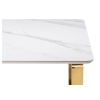 Керамический стол Селена 4 180х90х77 белый мрамор / золото