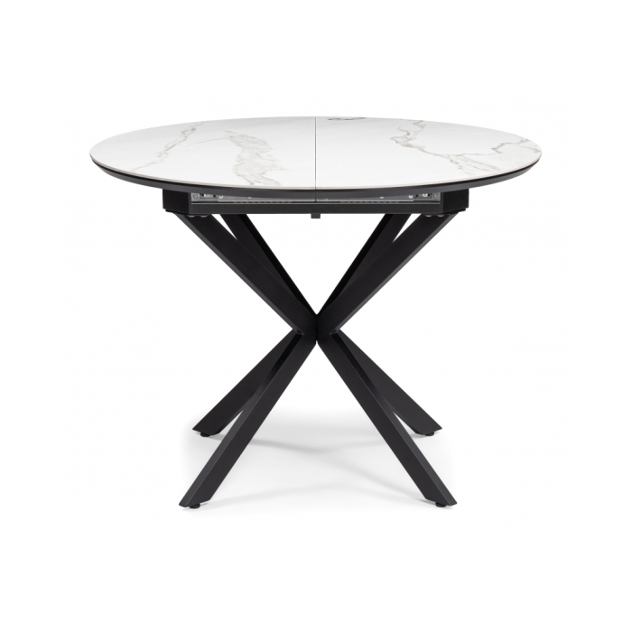 Керамический стол Сигел 100(130)х100х76 белый / черный