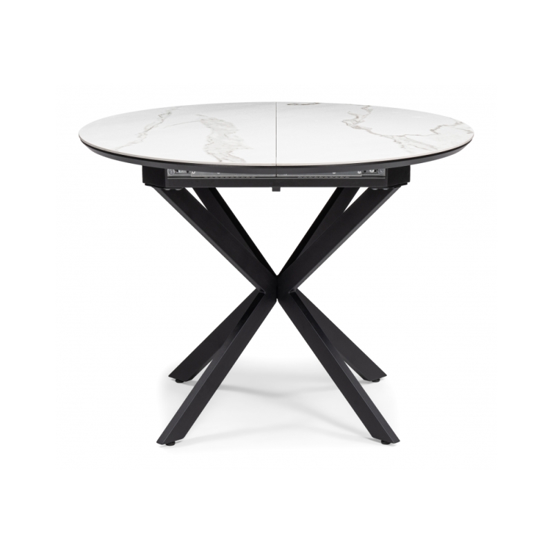 Керамический стол Сигел 100(130)х100х76 белый / черный