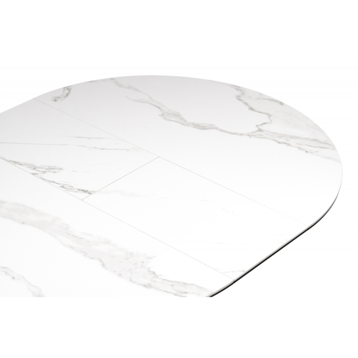 Керамический стол Сигел 100(130)х100х76 белый / черный