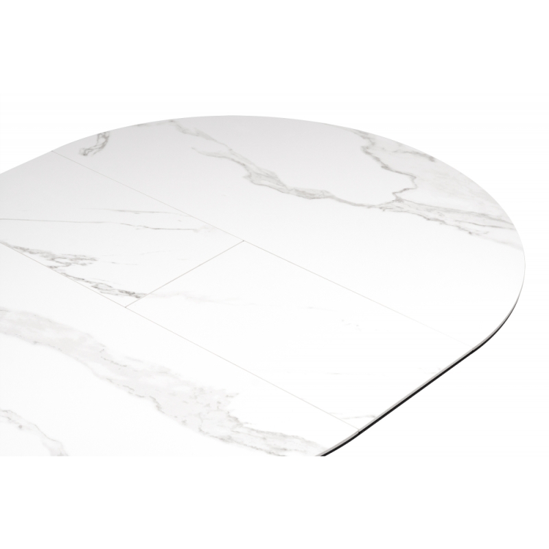 Керамический стол Сигел 100(130)х100х76 белый / черный