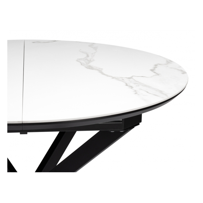 Керамический стол Сигел 100(130)х100х76 белый / черный