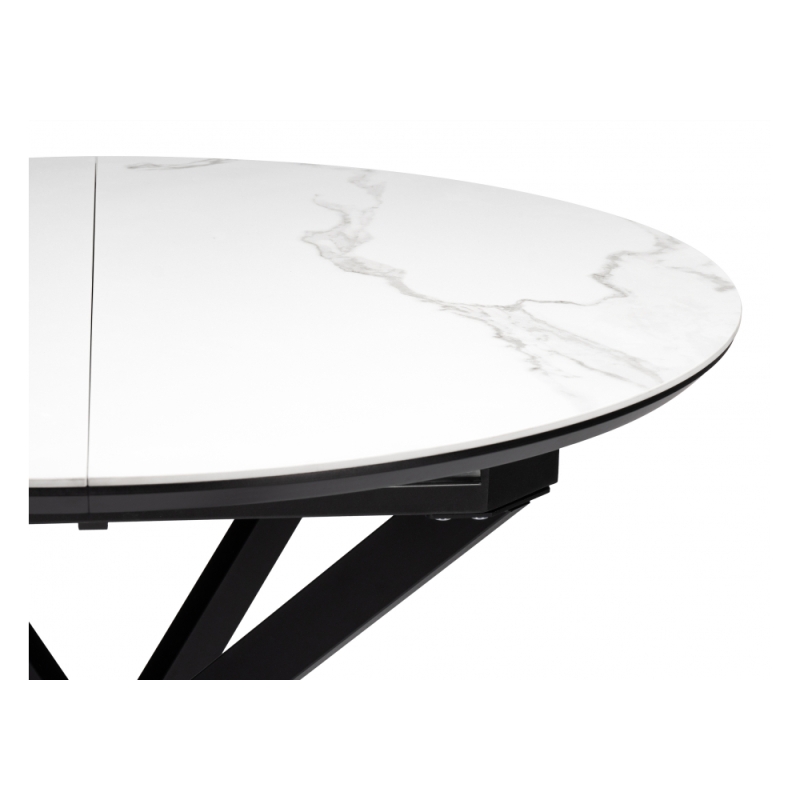 Керамический стол Сигел 100(130)х100х76 белый / черный