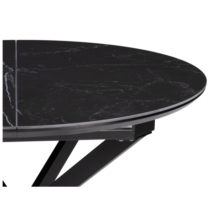 Керамический стол Сигел 100(130)х100х76 черный