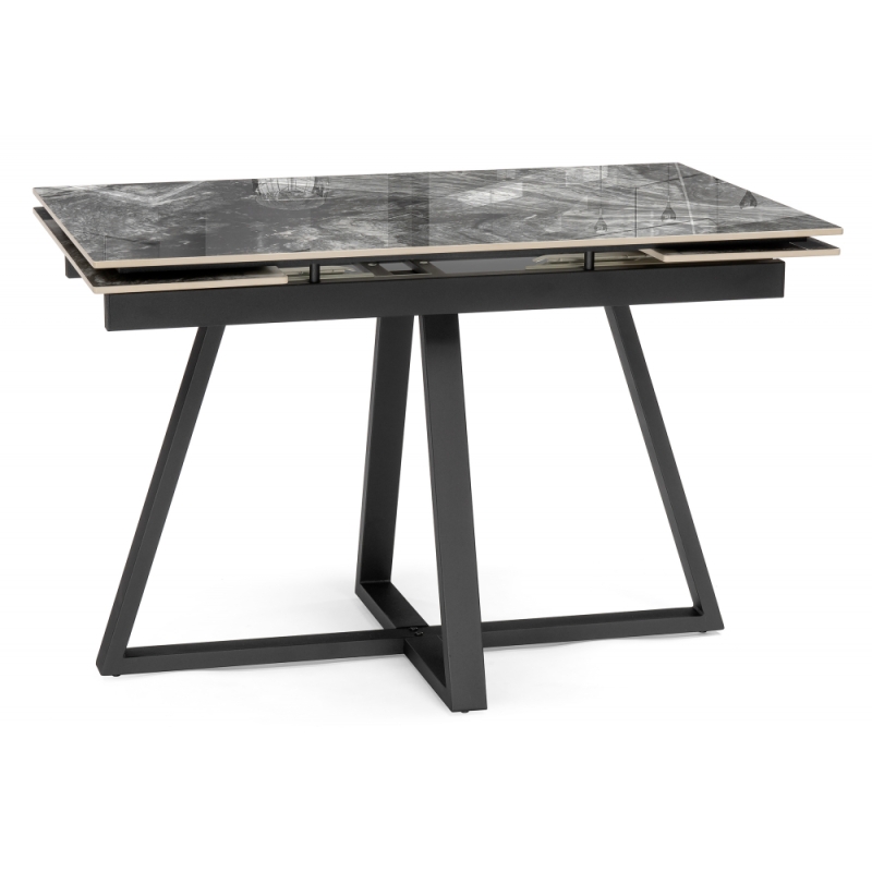 Керамический стол Силлем 120(180)х80 риальто серый темный / черный