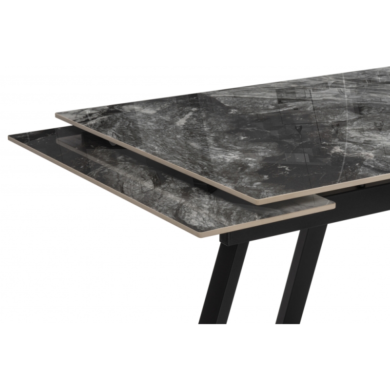 Керамический стол Силлем 120(180)х80 риальто серый темный / черный