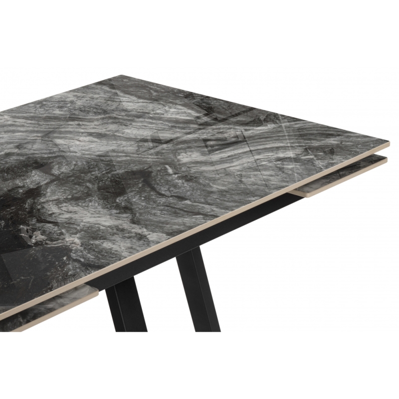 Керамический стол Силлем 120(180)х80 риальто серый темный / черный