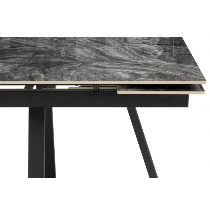 Керамический стол Силлем 120(180)х80 риальто серый темный / черный