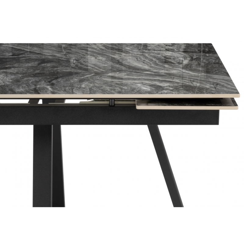 Керамический стол Силлем 120(180)х80 риальто серый темный / черный