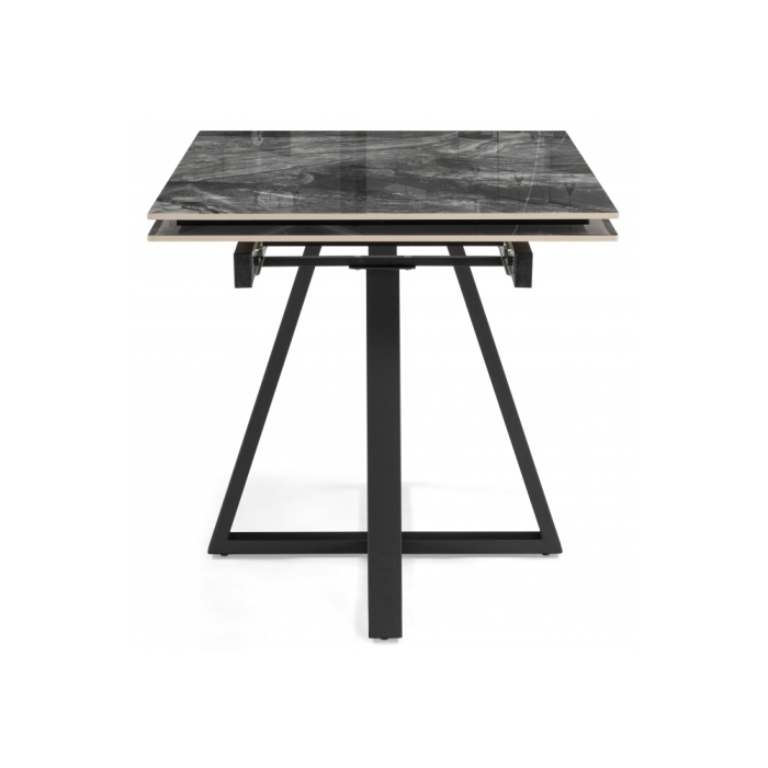Керамический стол Силлем 120(180)х80 риальто серый темный / черный