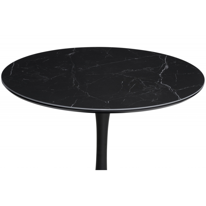 Керамический стол Тулип 90х73 черный мрамор / черный