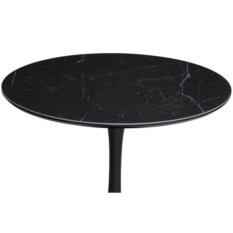 Керамический стол Тулип 90х73 черный мрамор / черный