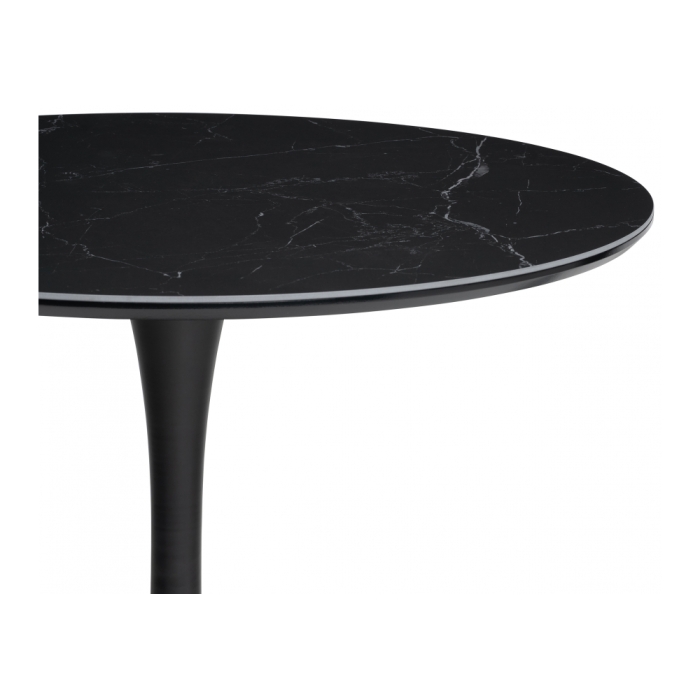 Керамический стол Тулип 90х73 черный мрамор / черный