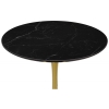 Керамический стол Тулип 90х73 черный мрамор / золото
