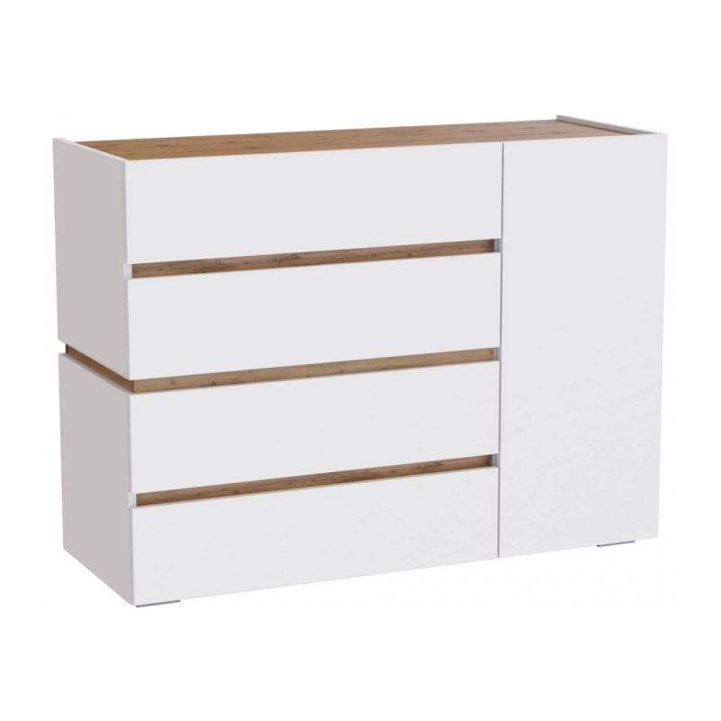 Комод Атлон белый / дуб вотан