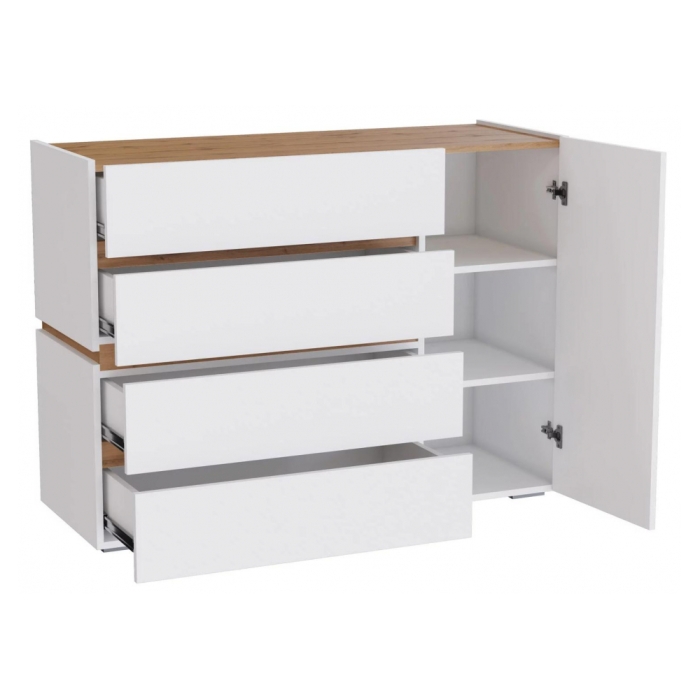 Комод Атлон белый / дуб вотан