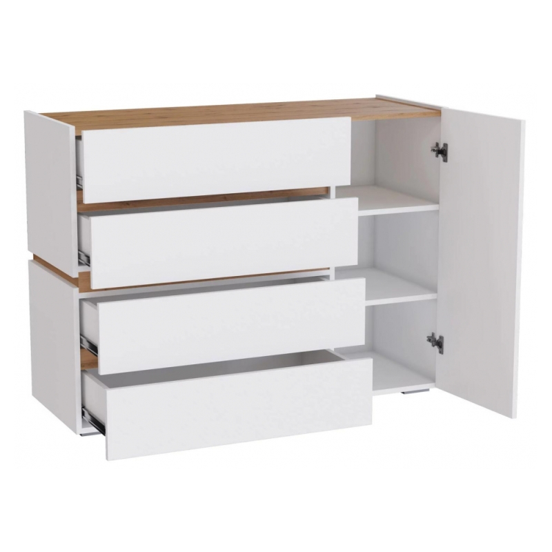 Комод Атлон белый / дуб вотан