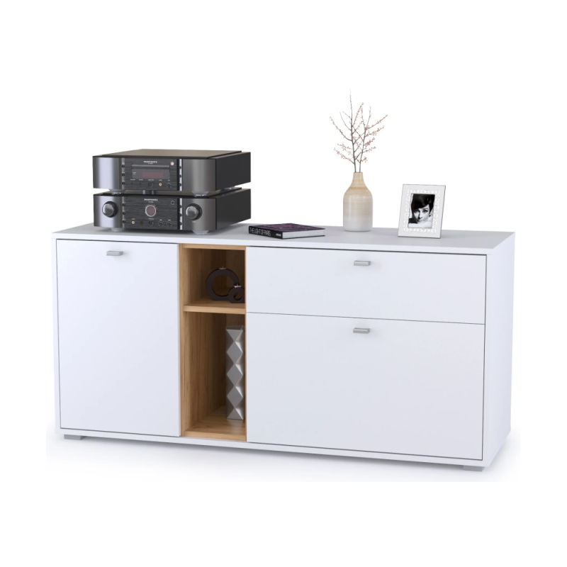 Комод Бэль 10.91 белый премиум / дуб золотой craft