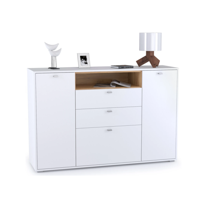 Комод Бэль 10.95 белый премиум / дуб золотой craft